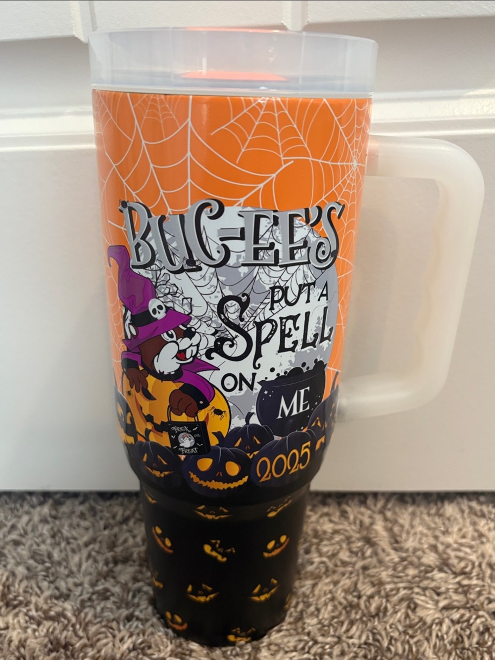 Buc-ee's Orange Halloween 'Put a Spell on Me' Travel Mug